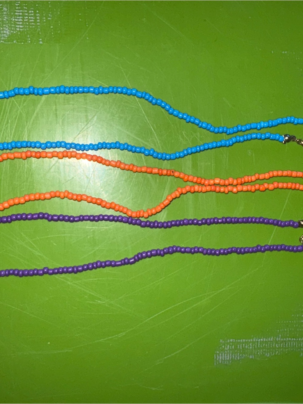 Colorful Beaded Necklace Set - Blue, Orange, Purple